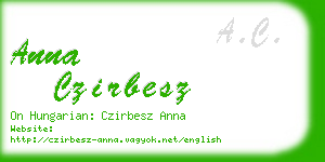 anna czirbesz business card